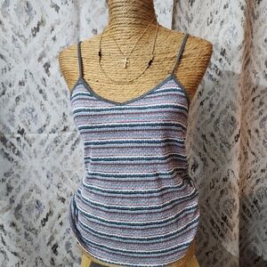 Buckle BKE Tank Top Size Small Striped Purple Blue Cream Boho Summer Festival